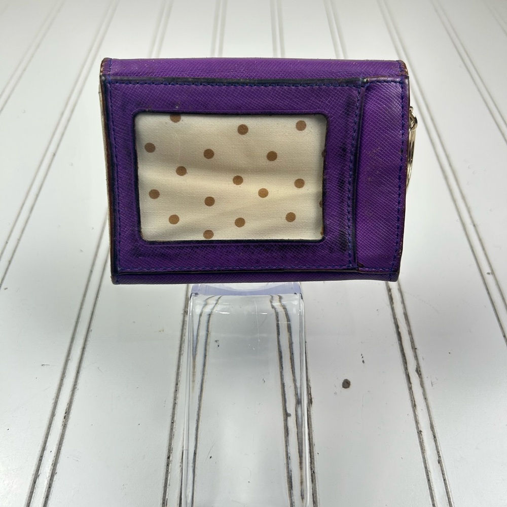 Kate Spade Purple Saffiano Leather Bifold Wallet - Picture 5 of 13